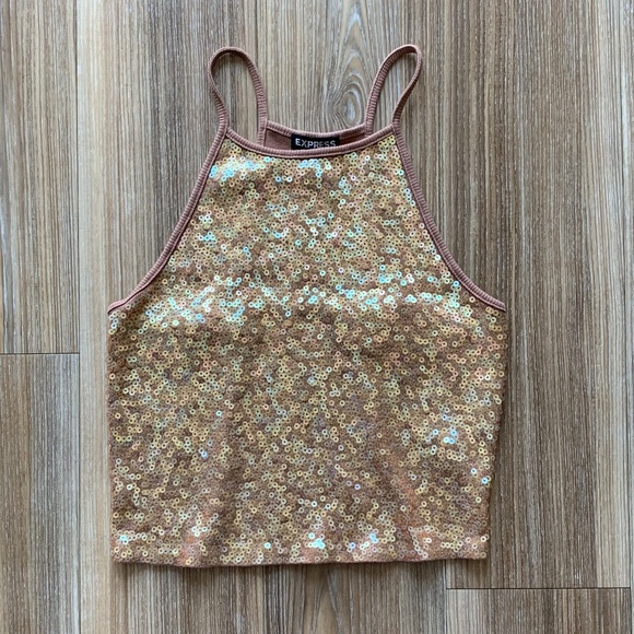 Express Tops - Express Rose Gold Crop Top